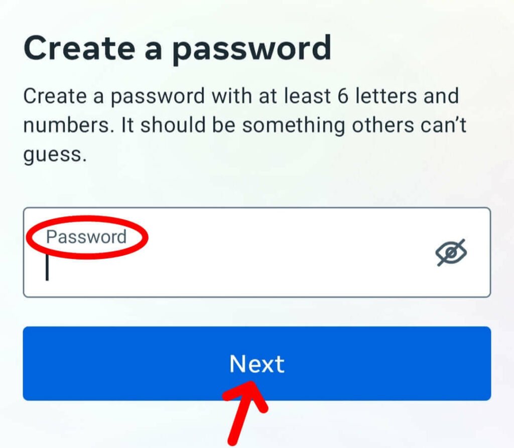 Facebook password create 