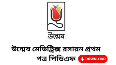 উন্মেষ মেডিট্রিক্স রসায়ন প্রথম পত্র পিডিএফ | Unmesh meditrix chemistry 1st paper pdf