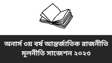 অনার্স ৩য় বর্ষ আন্তর্জাতিক রাজনীতি মূলনীতি সাজেশন ২০২৩ | Fundamentals of international politics suggestion