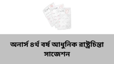 অনার্স ৪র্থ বর্ষ আধুনিক রাষ্ট্রচিন্তা সাজেশন ২০২৩ | Modern political thought suggestion 2023