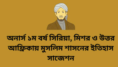অনার্স ১ম বর্ষ সিরিয়া, মিশর ও উত্তর আফ্রিকায় মুসলিম শাসনের ইতিহাস সাজেশন | History of the Muslim Rule in Syria, Egypt and North Africa