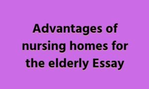 Advantages of nursing homes for the elderly Essay
